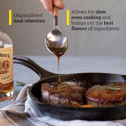Lodge 8" Cast Iron Skillet - Chef Collection - Perfect Sear - Ergonomic Handles - Superior Heat Retention - Cast Iron Cookware & Skillet (Pack of 2)