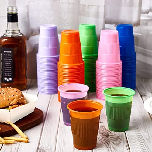 Lilymicky 500 Pack 7 oz Disposable Plastic Cup in 5 colors, Great for Party
