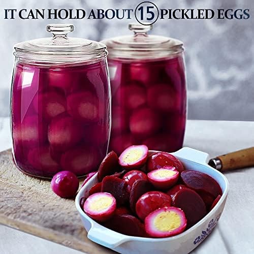Folinstall Wide Mouth Apothecary Jar with Lid, 0.5 Gallon Glass Jar for Kitchen Storage and Laundry Room Organization, 72 oz Clear Glass Container for Cookie, Candy, Sugar, Flour, Nuts (Pack of 3)