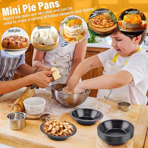 12pcs Mini Pie Pans 5 Inch - Reusable Round Pie Tins - Nonstick