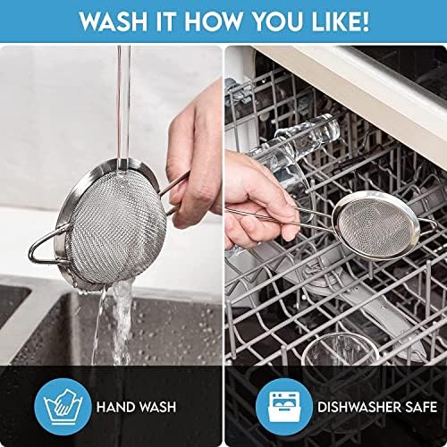 Fine Mesh Strainer - 2.8 Inch Round Sieve - Tea Strainers for Loose Tea, Coffee Strainer, Food Strainer, Juice Strainer, and Much More!