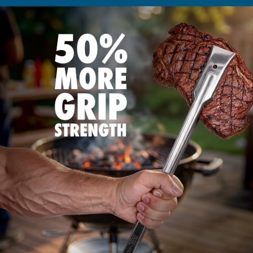 EDLUND Strong Tongs – 16-Inch Heavy-Duty Grill Tongs – Reinforced Stainless Steel Tongs for Grilling, Commercial Gripper Tips, Locking Handle, Made in USA