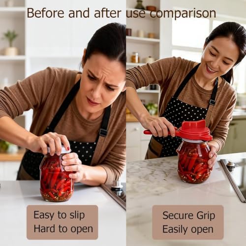 4-in-1 Jar Opener, Ruydiwale Adjustable Jar Opener for Seniors