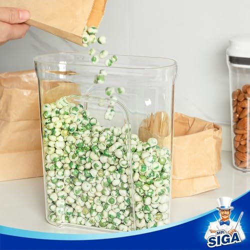 MR.SIGA Airtight Cereal Dispenser Set, Storage Containers for Dry Goods