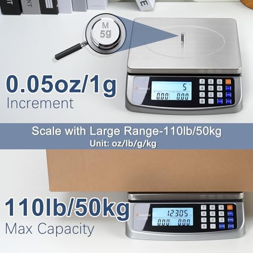 Atogou 110lb Food Scale, Commercial Kitchen Scale with Price Computing