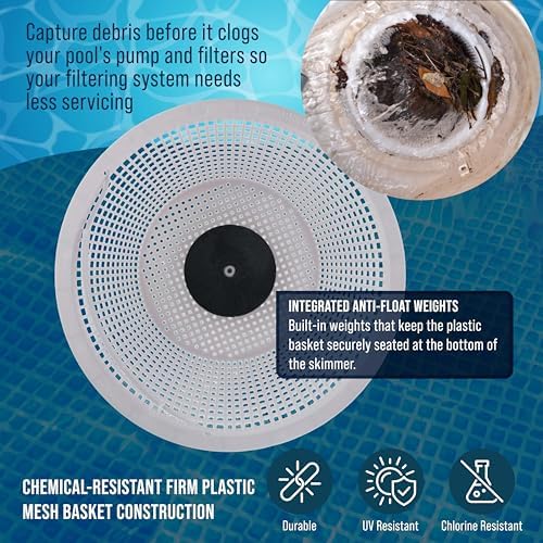 U.S. Pool Supply Weighted Inground Pool Skimmer Basket Replacement, 2 Pack