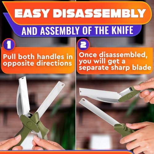 2 in 1 Kitchen Scissors for Food with Cutting Board, Safety Lock