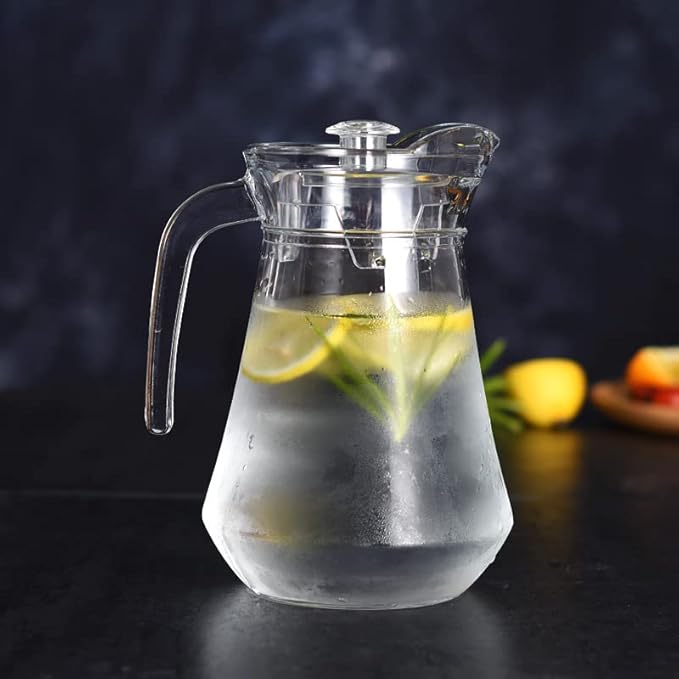 SOUJOY 2 Pack Plastic Pitcher, 68Oz Clear Iced Water Jug with Lid and Handle, Heat Resistant BPA-Free Tea Pitcher for Lemonade, Juice, Milk, Cold or Hot Beverage