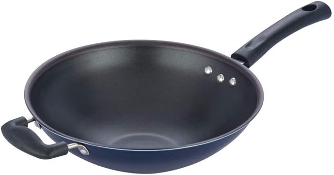 Vinod Zest Non-Stick 3mm Thick PFOA-Free Wok, 11", Black