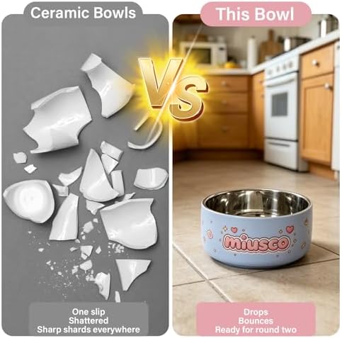316 Stainless Steel Bowls for Kids 5 Inch - 33oz Toddler Bowls 2-Pack with Cute Animal Print, Non Toxic Dishwasher Safe Baby Bowls for Soup Dessert, BPA Free Unbreakable, Birthday Gift - Pink & Blue