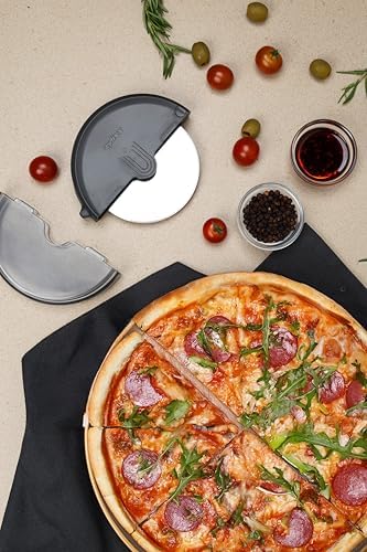 Zyliss Pizza Cutter with Removable Wheel, Pizza Cutter & Wheel Slicer, Gray