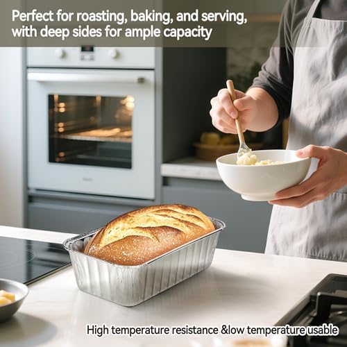 2lb Aluminum Loaf Baking Pans,Heavy Duty Foil Baking Container