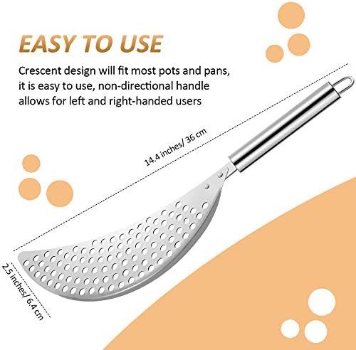Boao 2 Pieces Pot Strainer with Handle Stainless Steel Colander Pasta Drainer Pan Pot Strainer with Recessed Hand Grips Suitable for Kitchen Different Sizes up to 10 Inches