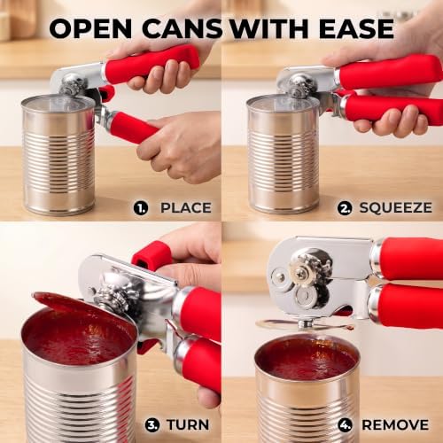 Zulay Kitchen Stainless Steel Swing Open Manual Can Opener Comfortable Grip