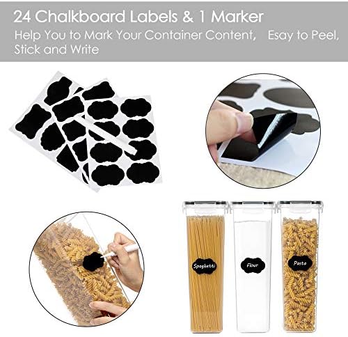 Vtopmart Airtight Food Storage Containers, 4 Pack, 2.8L, Black
