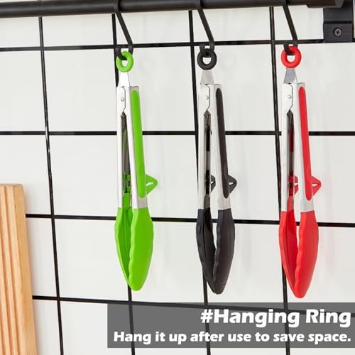12" Kitchen Tongs for Cooking with Silicone Tips, Serving Tong for Salad