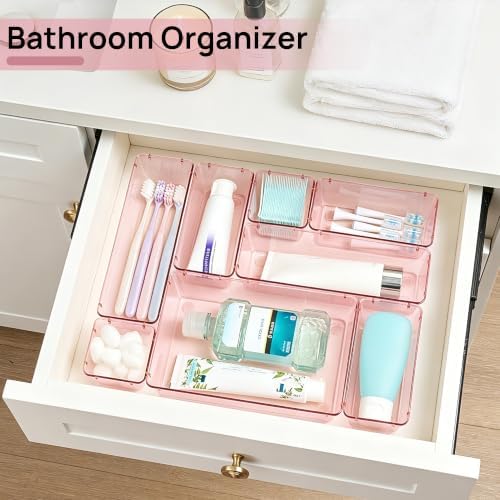 Vtopmart 25 Pack Plastic Drawer Organizers with Anti-slip Rubber Pads