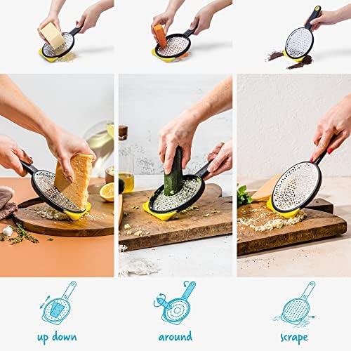 Dreamfarm Ograte Double Sided Cheese Grater - 3mm Medium Grating, Yellow