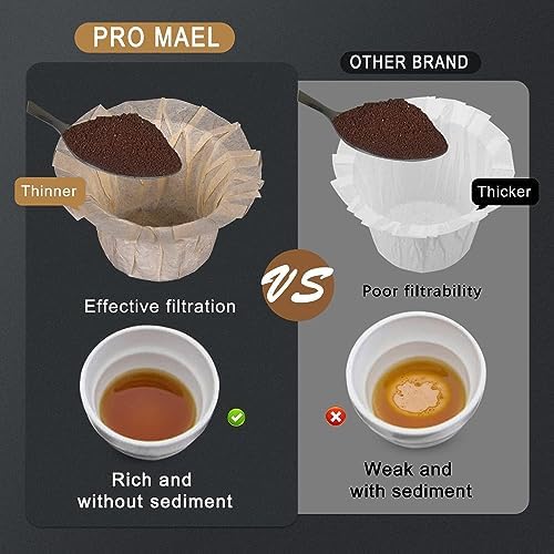 Pro Mael 100 Disposable K Cup Paper Filters for Keurig 1.0&2.0, Unbleached