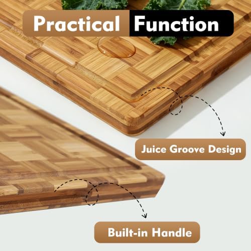 Bamboo Cutting Board Set of 3 Wooden Cutting Boards for Kitchen Wood