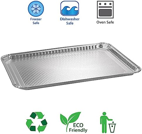 Aluminum Pans Half Size Textured Cookie Sheet 15 Count Durable Nonstick Baking Sheets 15.87" x 11" - Sheet Pan, Baking Tray, Cookie Sheets, Foil pans, Foil trays, Sheet Baking Pans