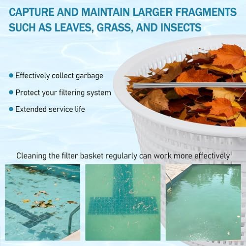 8'' Pool Skimmer Basket with Handle, for Pentair 08650-0007Z Sta-Rite U-3