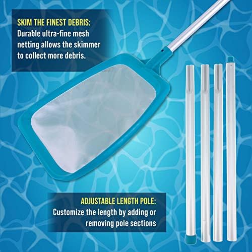 U.S. Pool Supply Swimming Pool 6 Foot Leaf Skimmer Net with 4 Deluxe