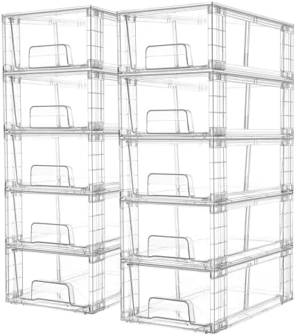Vtopmart 10 Pack Stackable Clear Drawer with Dividers