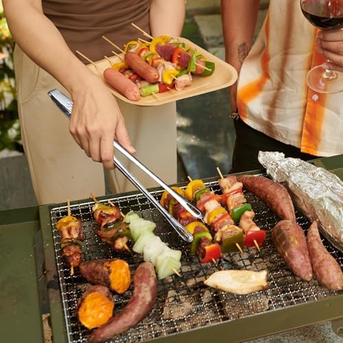 Stainless Steel Grill Tongs, 2025 New Kitchen Tweezers for Cooking, Korean and Japanese BBQ Stainless Steel Grill Tongs, Portable Kitchenware for Home Outdoor BBQ (1pcs, 11.5in)