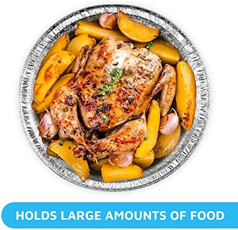 MontoPack 7” Round 40 Pack Aluminum Foil Pans with Clear Lids | Disposable Containers with Straight Walls for Storing, Baking, Meal Prep & Reheating | Freezer & Oven Safe, Recyclable