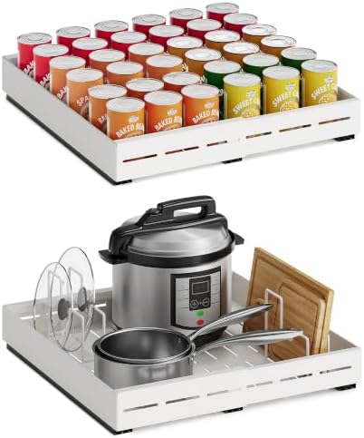 SONGMICS Pull Out Cabinet Organizer, Expandable Carbon Steel Drawers
