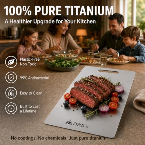 Titanium Cutting Board Set of 3, 100% Pure Titanium Kitchen Chopping Boards, Non-Toxic, Double-Sided Food Grade Chopping Board for Meat, Fruit & Daily Cooking（14"x10"+18"x12"+12"x9"）