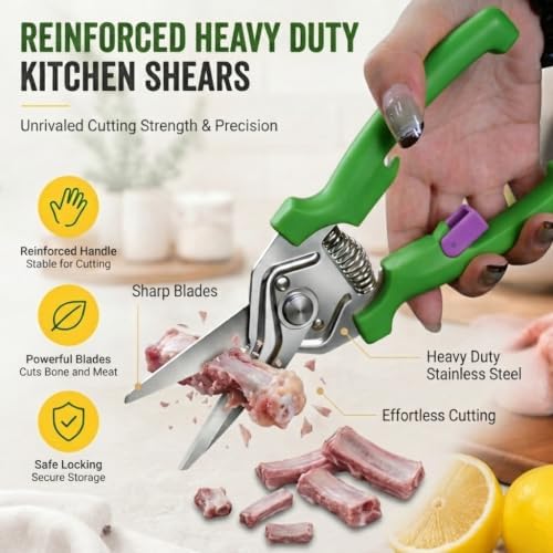 Kitchen Scissors, Stainless Steel Poultry Shears, Sharp Heavy Duty Scissors