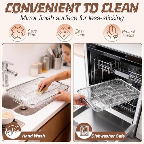 P&P CHEF 15.4 Inch Air Fryer Basket for Oven, Air Fryer Rack, 1 Piece