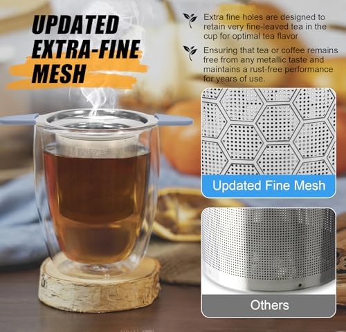 Tea Infuser for Loose Leaf Tea, 304 Stainless Steel Strainer Basket Silver