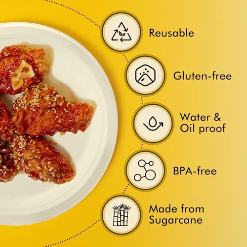 RACETOP Compostable 10 Inch [125 Pack] Paper Plates