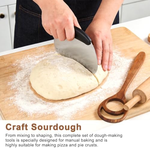 2 Pack Wooden Danish Dough Whisk, 13 Inch Handcrafted Dutch Bread Whisk