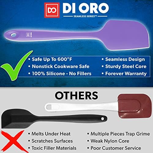 DI ORO Large Silicone Spatula - 600F Heat Resistant, Lavender