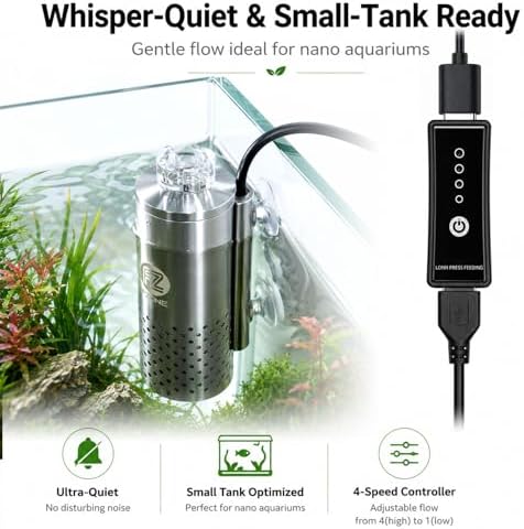 FZONE Aquarium Surface Skimmer with 4-Speed Controller for Planted Tanks