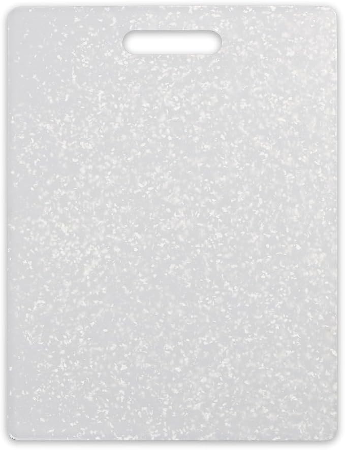 Dexas Classic Jelli Cutting Board with Handle, 8.5 by 11 inches, White Granite Pattern