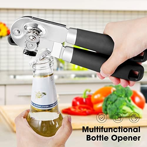 Beneno Heavy Duty Hand Can Opener Manual with Magnet Lid Remover, Black