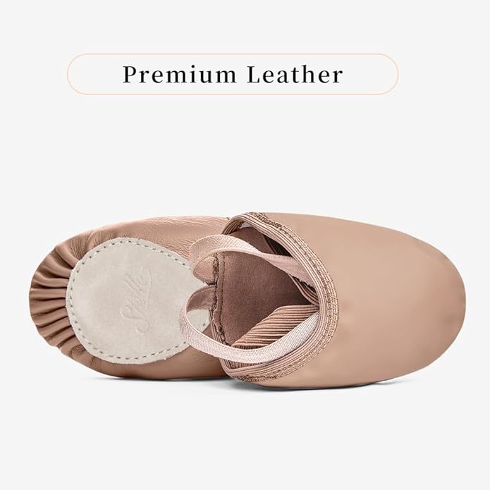 Stelle Leather Half Soles Dance Shoes Womens Lyrical Pirouette Turners Dance Shoes for Turning (Girls/Boys/Men/Adult)