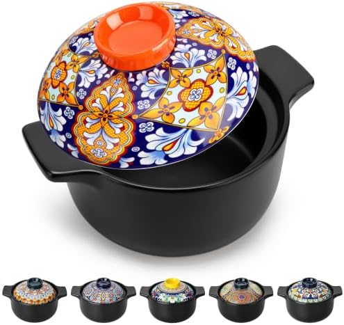 vancasso 3QT Ceramic Stock Pot with Lid, Nonstick Casserole Pot for Cooking