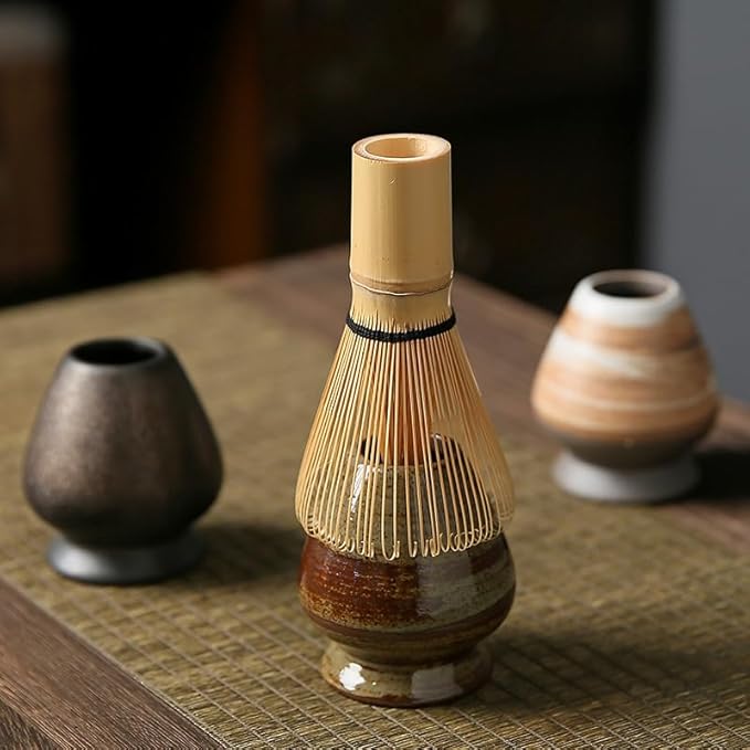 Matcha Tea Whisk Holder Ceramic Holder for Bamboo Matcha Chasen fit for Matcha Chasen Tea Set Accessories (Green)