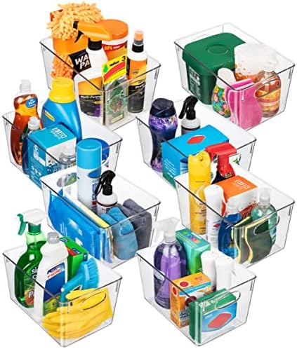 CLEARSPACE Plastic Storage Bins With lids – Perfect Kitchen Fridge Organizer, Pantry Organization, Cabinet Organizers (8 Pack)