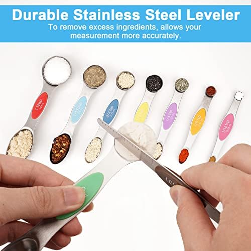 Aovchei 9 PCS MultiColor Magnetic Measuring Spoons Set