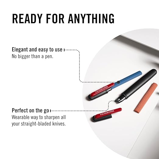 Victorinox Pocket Knife Sharpener Perfect Portable Solution for Sharpening All Your Straight Blades, Black