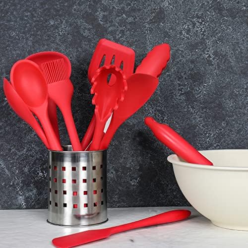 Chef Craft Premium Silicone Tongs, 12 inch, Red