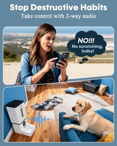 Automatic Dog Feeder Large Breed: 12L/50 Cup Capacity for Kibble up to 20mm