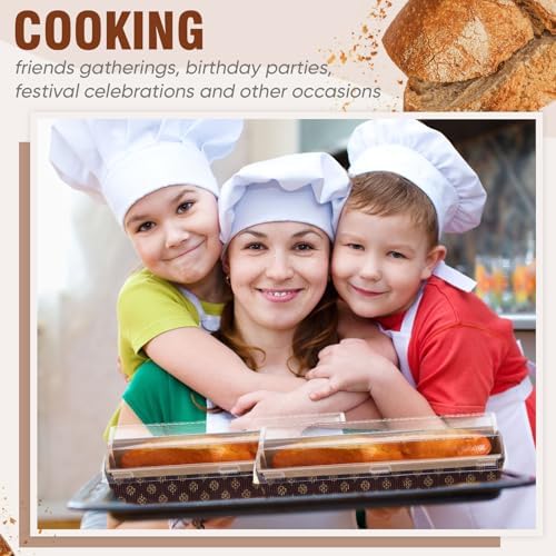 Sabary 50 Pcs Paper Baking Loaf Pan with Lids Disposable Paper Pans Mold for Christmas Winter Birthday Cake Bread Bakery Holiday Gifts(10.24 x 2.56 x 1.97 Inches)